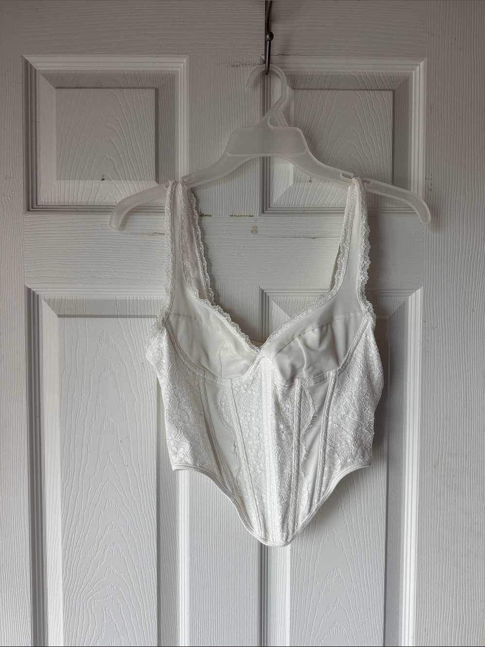 SHEIN White Lace Corset Crop Top